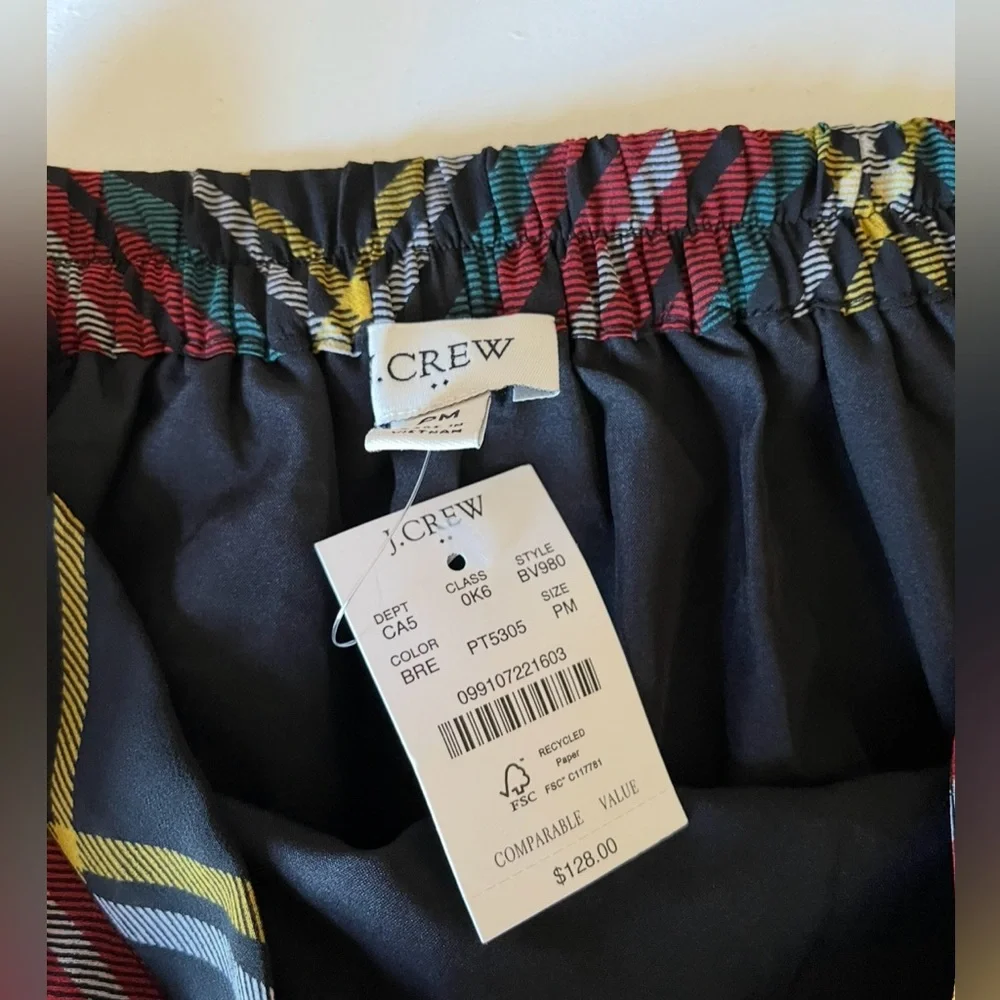 NWT J.Crew Pleated Midi Tartan Plaid Skirt Holiday Christmas Preppy size MP
